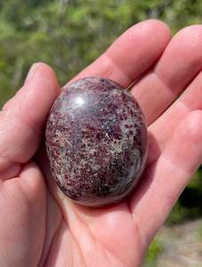 Garnet-Grenatite Puffy Palm Stone