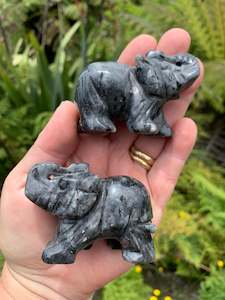 Animal Carvings: Cute Small Larkivite Elephant
