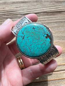 Turquoise: Turquoise and Sterling Silver Cuff
