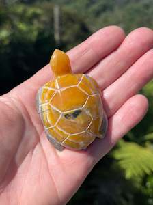 Bumblebee Jasper Carved Stone Turtle