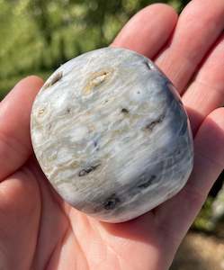Ocean Jasper: Orbicular Ocean Jasper Palm Stone