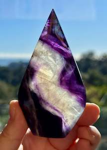 Rainbow Fluorite carved Flame 7