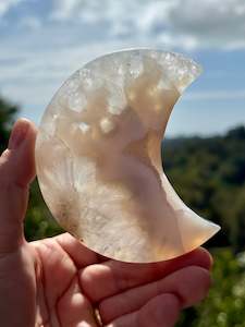 Agate: Druzy Blue Lace Agate Crescent Moon 4