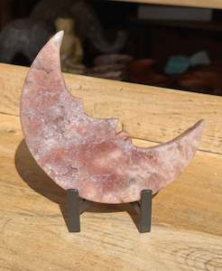 Pink Amethyst carved Face in the Crescent Moon - Rare Druze