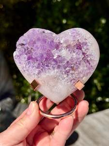Amethyst: Purple and Pink Amethyst Cluster Heart