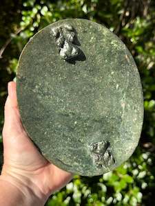 Animal Carvings: Serpentine Carved Bowl with Hippos