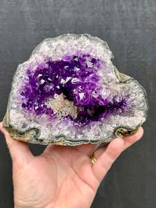 Uruguayan Amethyst Geode with Calcite Formation