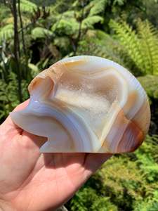 Animal Carvings: Carnelian Agate Geode Carved Hedgehog