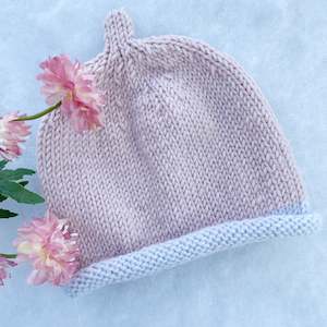 Baby Clothes: Hand knit pixie merino baby beanie