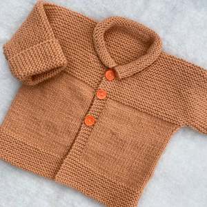 Cardigans: "Jessie" hand knit merino baby cardigan