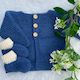 "Daffodils" hand knit baby cardigan & bootie set