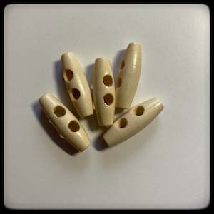 Buttons And Tags: Olive wood toggle buttons - 30x10mm