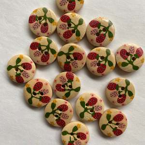 "Strawberry" wooden baby buttons