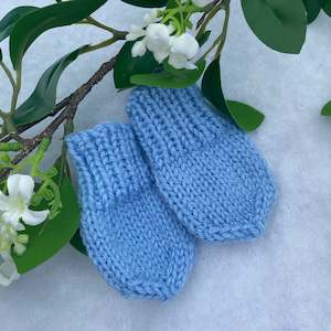 All: "Wee one" hand knit merino baby mittens