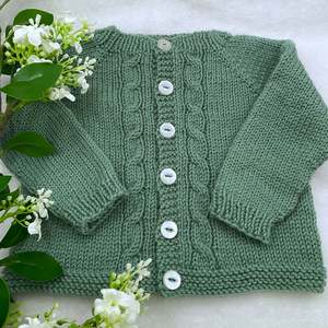 Baby Clothes 0 6 Months: "Cabled" merino baby cardigan