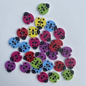 Buttons: Ladybirds - pack of 25