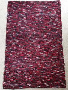 Naness Handmade Originals: Woven Floor Mat - 76cm x 120cm - Red, White and Black