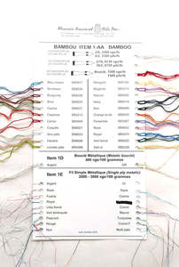 Maurice Brassard Weaving Yarns: MB Colour Card - Bamboo/Single Ply Metallic