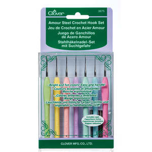 Clover: Clover Amour Crochet Hook Steel Set - 7 sizes - 0.6mm to 1.75mm