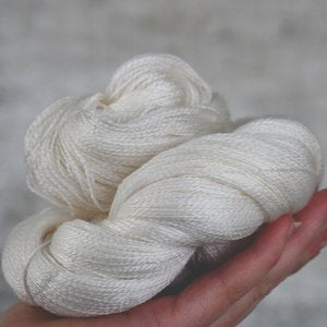 Undyed Yarn: Undyed Yarn - Bright Lace Merino/Tencel- 100gm