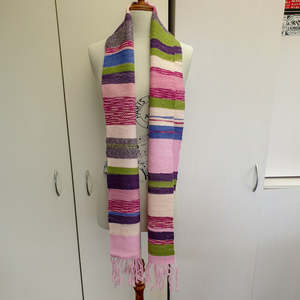 Bespoke Scarf - liquorice allsorts - hand woven - pure wool