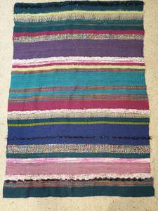 Naness Handmade Originals: Saori Style Floor Mat - 1m x 1.45m - Mixed Wool Fibres