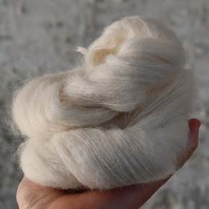 Undyed Yarn: Undyed Yarn - Sequin Fluff Alpaca/Silk/Sequins/Merino - 50gm