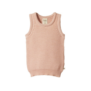 Jumpers Cardigans: Nature Baby - Merino Knit Vest - Rose Dust Chunky