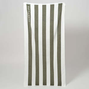 Homeware: Sunnylife - Beach Towel - The Vacay Olive Stripe