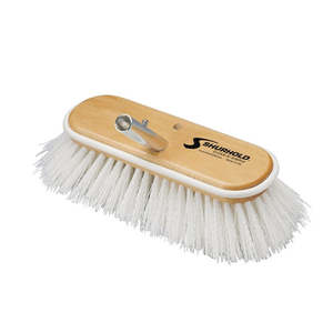 Deck: Shurhold 990 10" Deck Brush with Stiff white polypropylene bristles