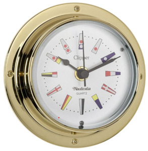 Brass Code Flag Clock