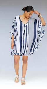 Dress: INDIGO NAVY STRIPE KAFTAN