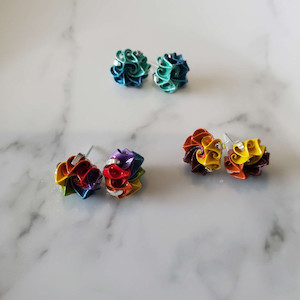 Origami sterling silver stud earrings Nativo International