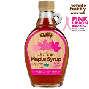 Products: Whole Harry x Pink Ribbon - Organic Maple Syrup Grade A Amber 250ml Bottle
