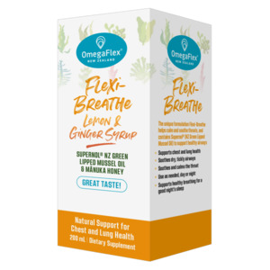 SUPPLEMENT: OmegaFlex - Flexi-Breathe lemon & ginger syrup 200mL