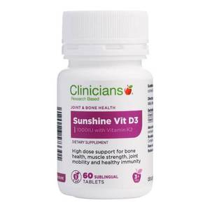 On Sale: Clinicians Sunshine Vitamin D3 1000IU 60 Sublingual Tablets