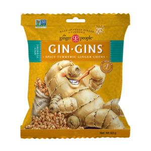 Food Bars: GinGins Chew Spicy Turmeric Ginger (Orange) Bag 60g