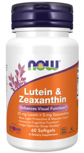 Vision Eye Formulations: NOW Lutein & Zeaxanthin 60's softgels