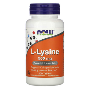 Mouth Cold Sores: NOW L-Lysine 500mg 100tabs
