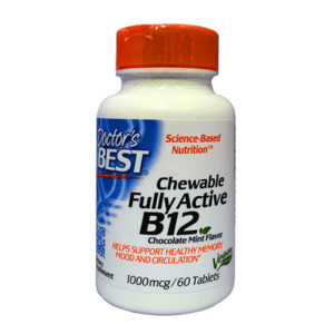 Brain Circulation: **Dr's Best Fully Active B12 1000mcg 60 Chewable Tablets