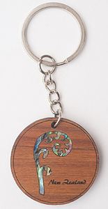 Products: Key Ring – Koru Paua - Naturally Wood