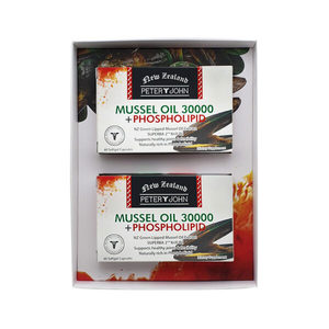 Products: Peter & John Green Lipped Mussel 30000 + Red Krill Oil 120 Capsules Joint Movement Support