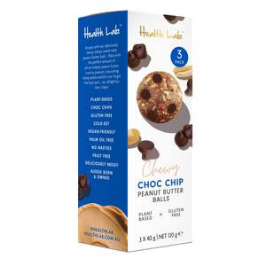 Broths Stocks: CLEARANCE - 10% Off BB - 03/12/25 - MULTIPACK Health Lab Chewy - Choc Chip PB Ball 40g*3 (PK8)