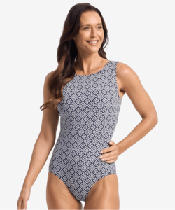 Jantzen Geneva High Neck OP Navy - Naturalwear NZ