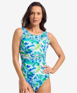 Jantzen Watermist Mesh High Neck OP Blue - Naturalwear NZ