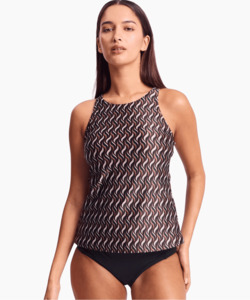Sunseeker Madrid Tankini Top Black - Naturalwear NZ