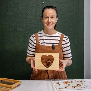 Heart-shaped paper-making frame