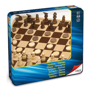 Games Board Games: Chess & Draughts - Metal Box