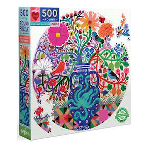 Puzzles Jigsaw: eeBoo: 500pce Puzzle, Birds & Flowers