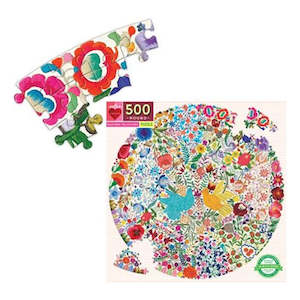 Puzzles Jigsaw: eeBoo: 500pce Puzzle, Blue Bird Yellow Bird Rd